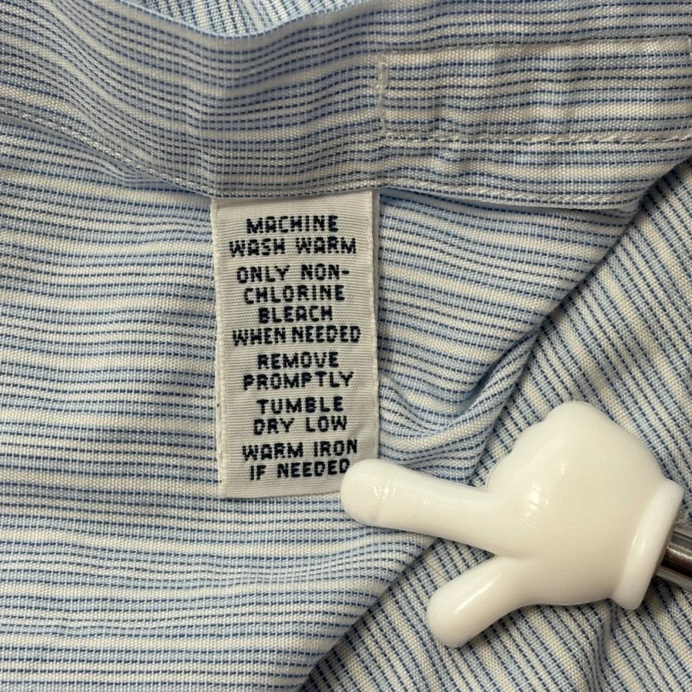 Vtg Polo Ralph Lauren Estate Custom Fit Blue Striped Shirt‎ Mens XXL Long Sleeve